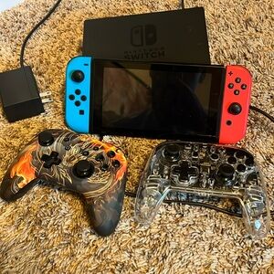 Nintendo switch with controllers